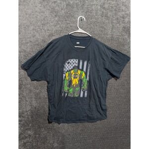 Oregon Ducks Hulk American Flag Graphic T-Shirt Mens Black Short Sleeve Tee